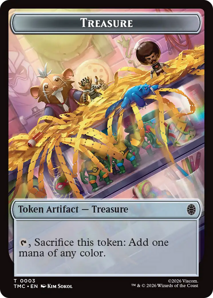 Treasure // Copy Double-Sided Token [Teenage Mutant Ninja Turtles Commander Tokens] | Tabernacle Games