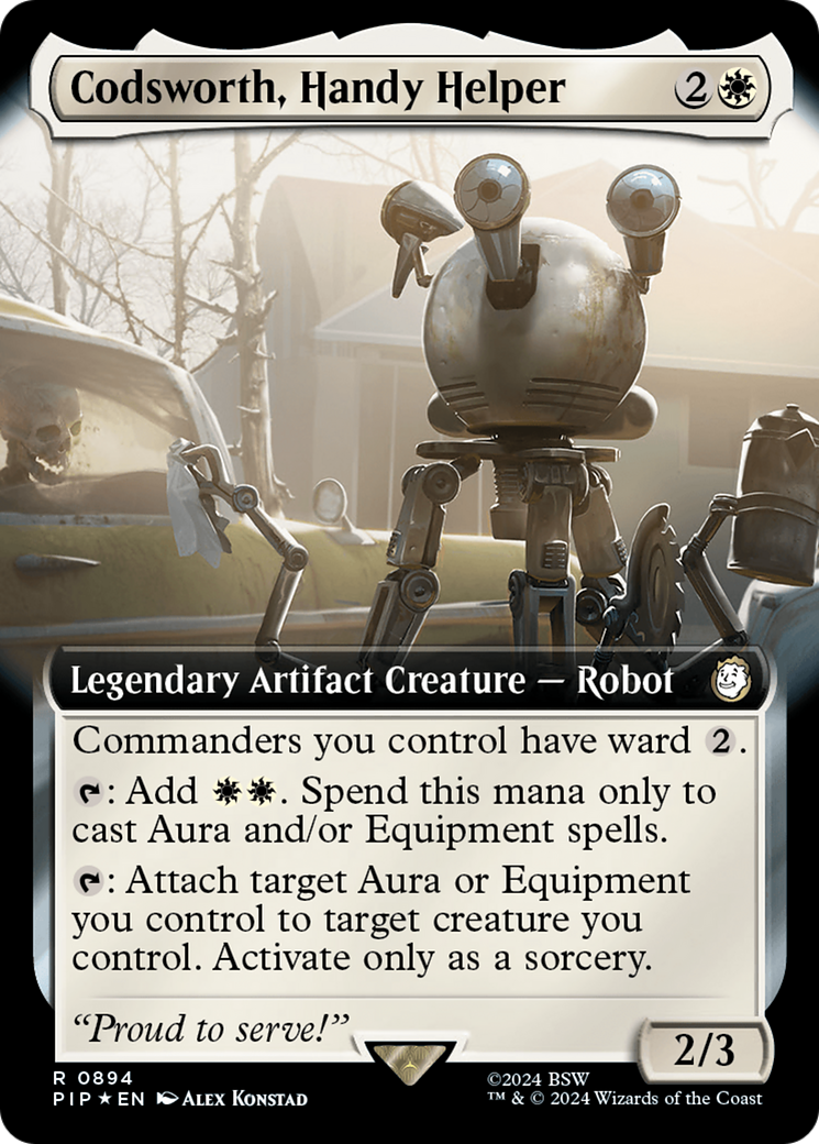 Codsworth, Handy Helper (Extended Art) (Surge Foil) [Fallout] | Tabernacle Games