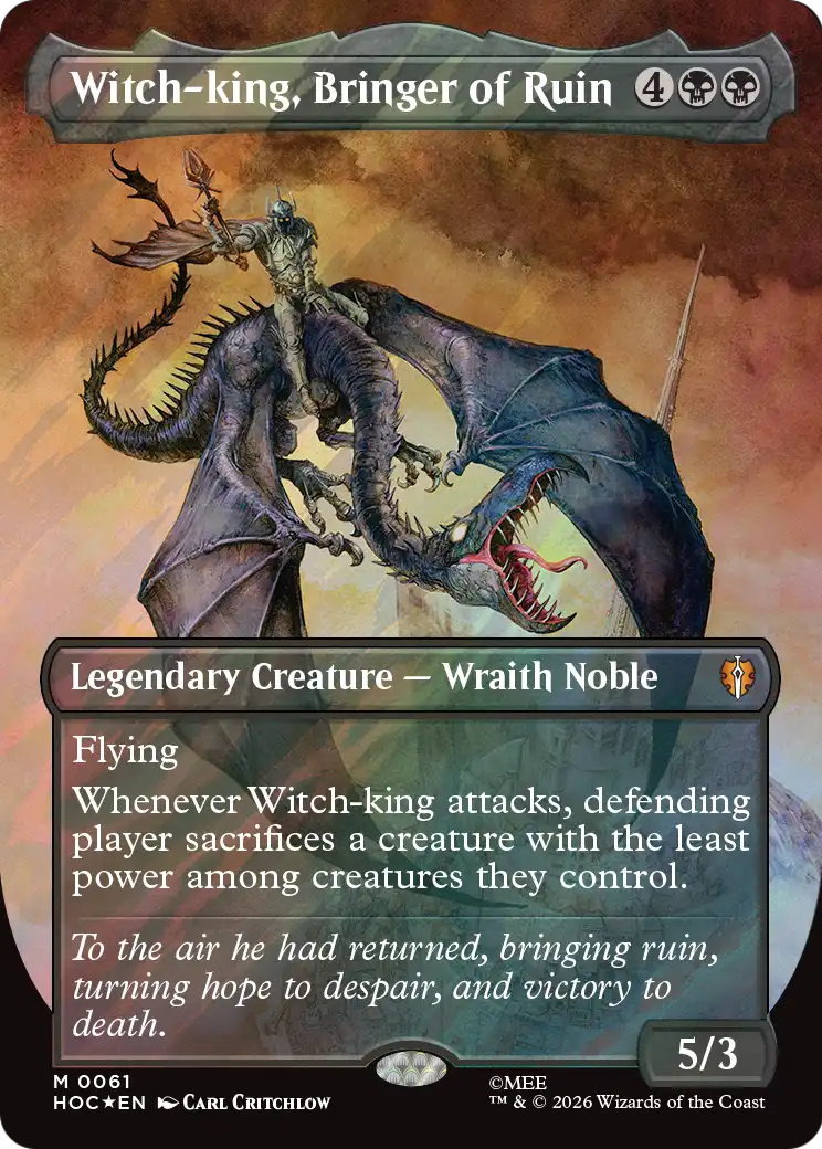 Witch-king, Bringer of Ruin (Borderless) (Surge Foil) [The Hobbit: Eternal-Legal] | Tabernacle Games