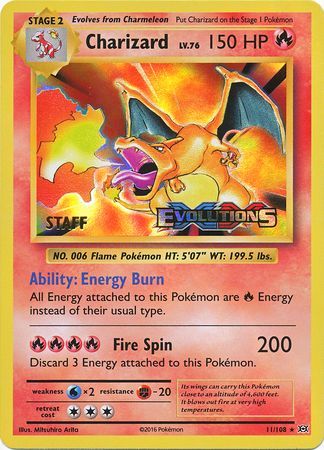 Charizard (11/108) (XY Evolutions Staff Prerelease) [XY: Black Star Promos] | Tabernacle Games