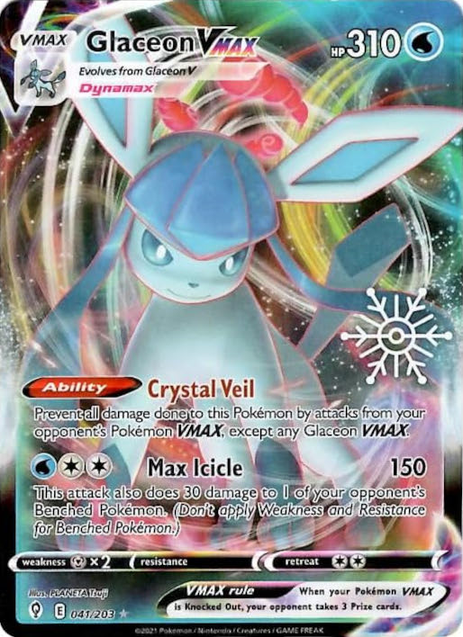 Glaceon VMAX (041/203) (Holiday Calendar) [Sword & Shield: Evolving Skies] | Tabernacle Games