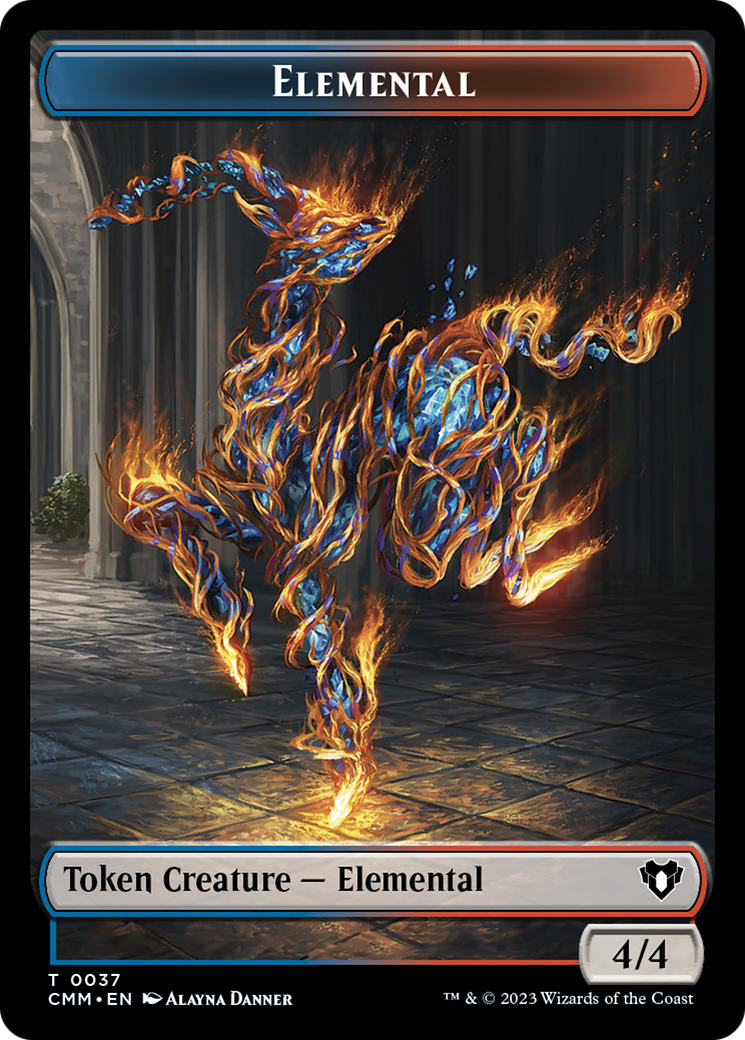 Spirit (0010) // Elemental (0037) Double-Sided Token [Commander Masters Tokens] | Tabernacle Games