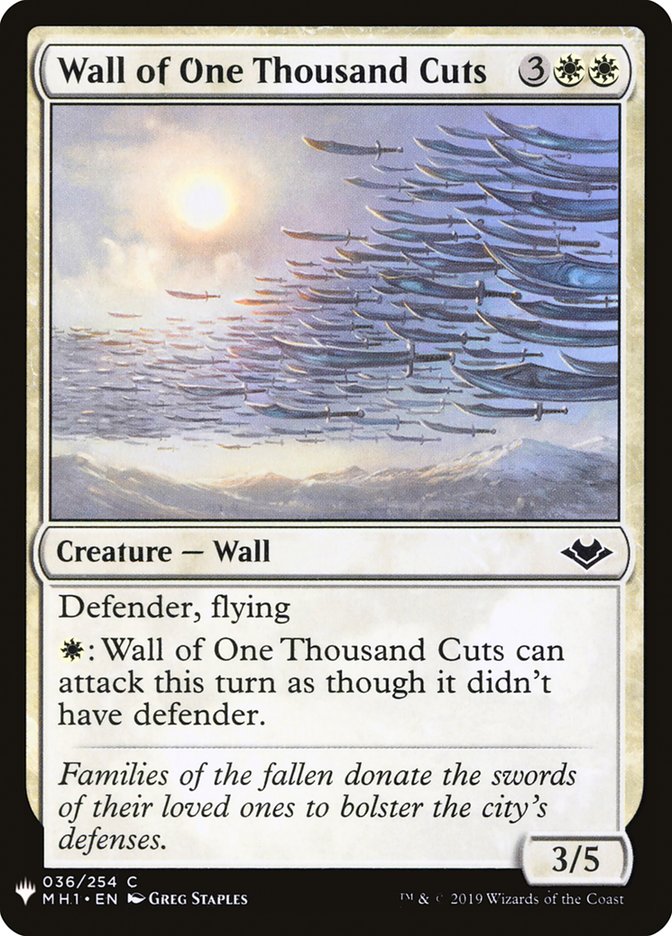 Wall of One Thousand Cuts [Mystery Booster] | Tabernacle Games