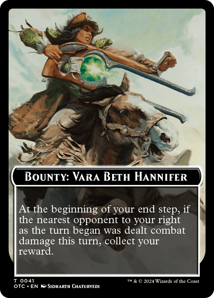 Bounty: Vara Beth Hannifer // Bounty Rules Double-Sided Token [Outlaws of Thunder Junction Commander Tokens] | Tabernacle Games