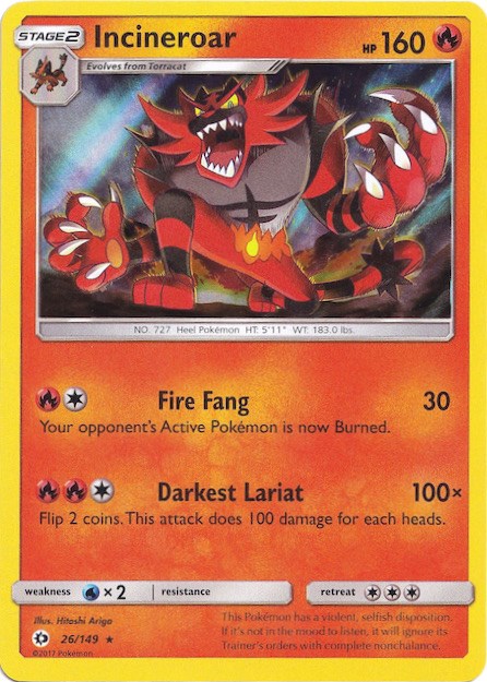 Incineroar (26/149) (Water Web Holo) [Sun & Moon: Base Set] | Tabernacle Games