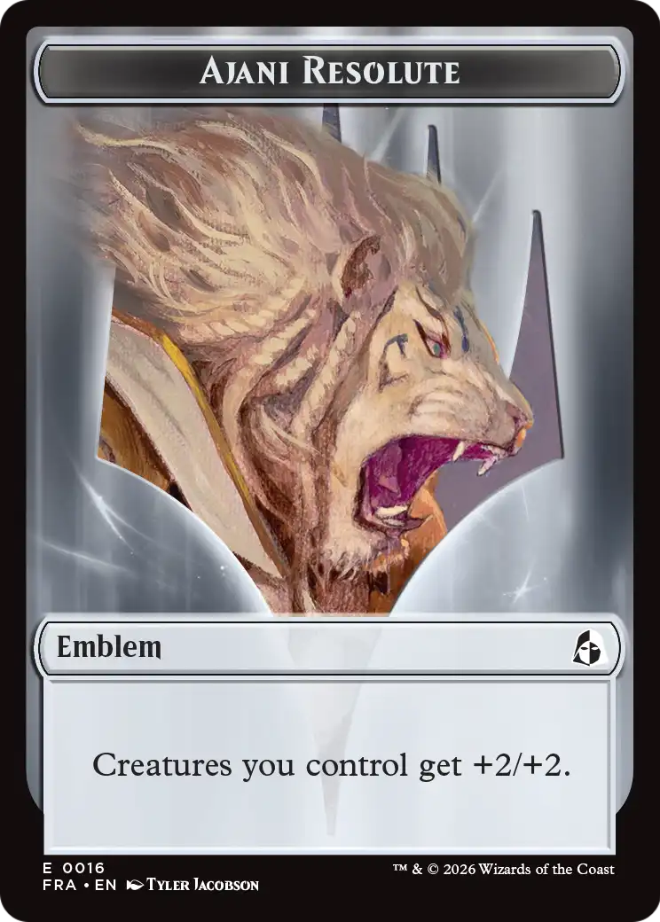 Ajani's Pridemate // Ajani Resolute Double-Sided Token [Reality Fracture Tokens] | Tabernacle Games