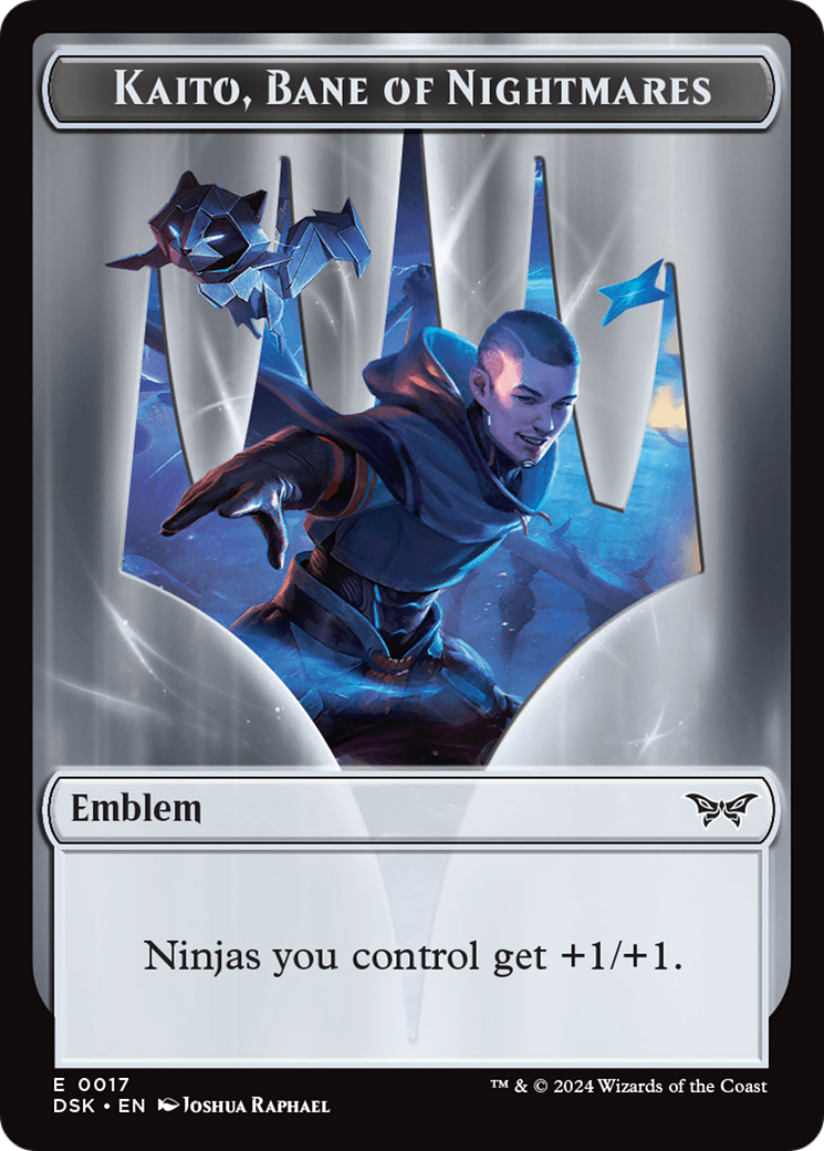 Emblem - Kaito, Bane of Nightmares [Duskmourn: House of Horror Tokens] | Maze of Fitzroy