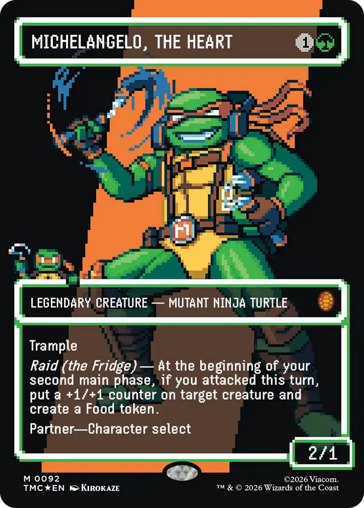 Michelangelo, the Heart (0093) (Borderless) (Surge Foil) [Teenage Mutant Ninja Turtles Commander] | Tabernacle Games