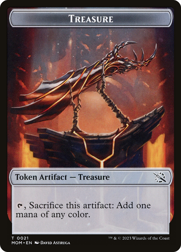 Treasure (21) // Teferi Akosa of Zhalfir Emblem Double-Sided Token [March of the Machine Tokens] | Tabernacle Games