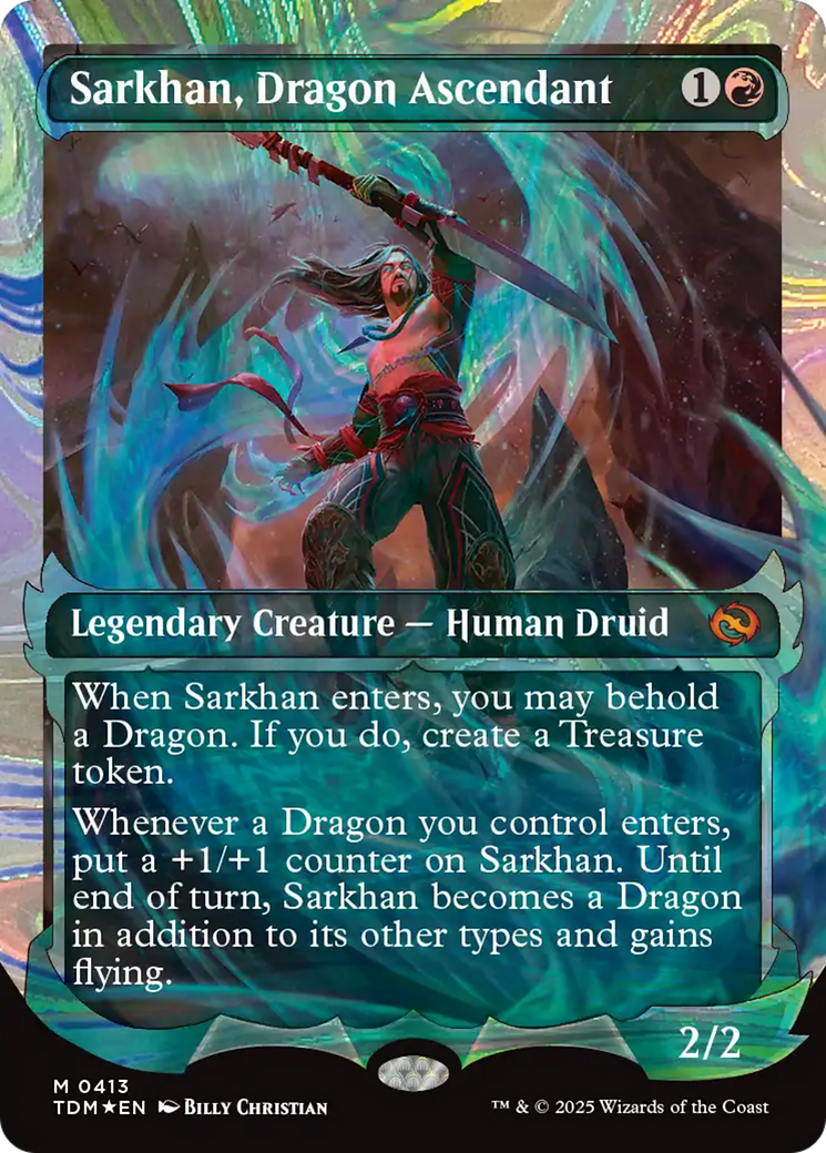 Sarkhan, Dragon Ascendant (0413) (Showcase) (Halo Foil) [Tarkir: Dragonstorm] | Tabernacle Games