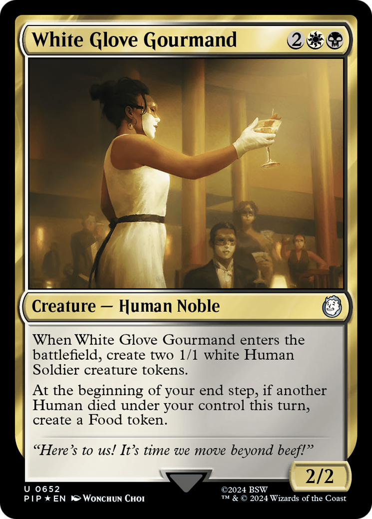 White Glove Gourmand (Surge Foil) [Fallout] | Tabernacle Games