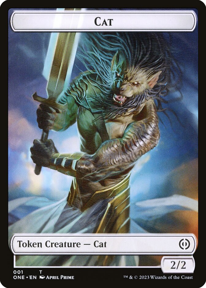 Phyrexian Goblin // Cat Double-Sided Token [Phyrexia: All Will Be One Tokens] | Tabernacle Games