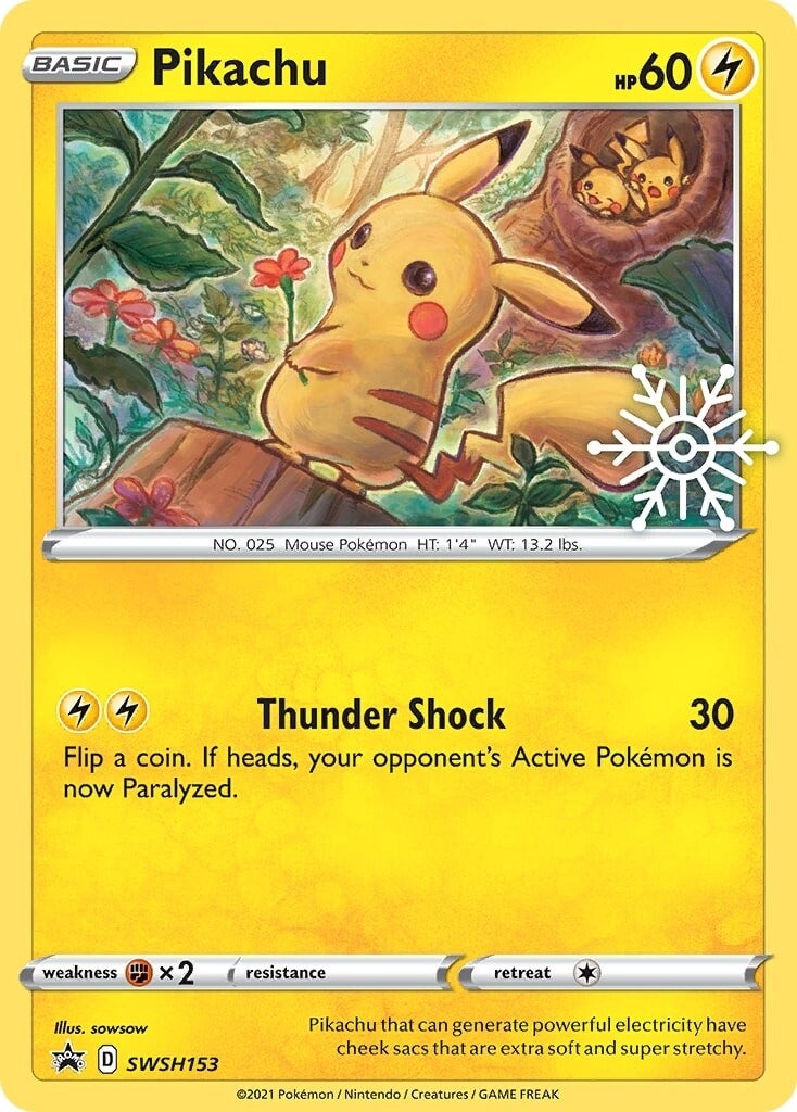 Pikachu (SWSH153) (Holiday Calendar) [Sword & Shield: Black Star Promos] | Tabernacle Games