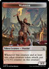 Warrior // Dinosaur Double-Sided Token [March of the Machine Tokens] | Tabernacle Games