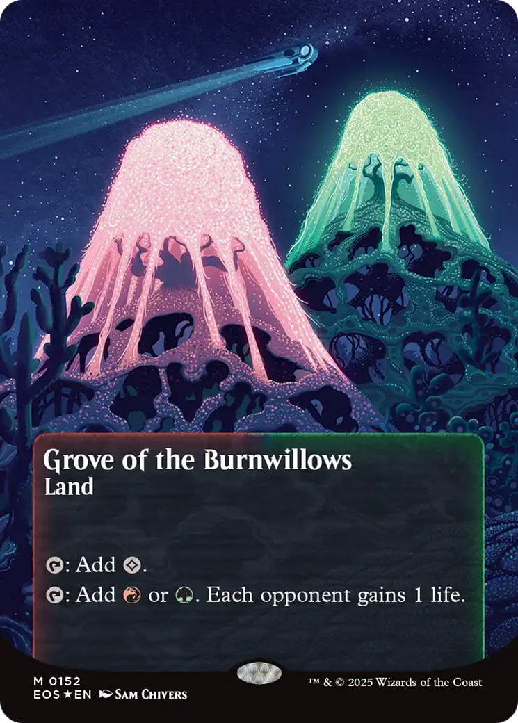 Grove of the Burnwillows (0152) (Borderless) (Galaxy Foil) [Edge of Eternities: Stellar Sights] | Tabernacle Games