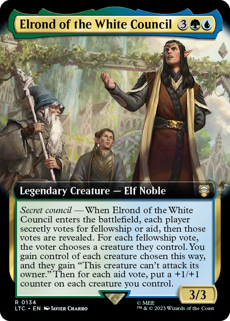 Elrond of the White Council (Extended Art) [The Lord of the Rings: Tales of Middle-Earth Commander] | Tabernacle Games