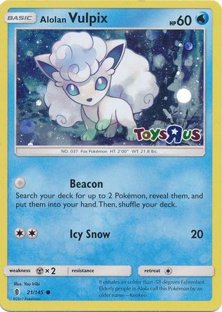 Alolan Vulpix (21/145) (Toys R Us Promo) [Sun & Moon: Guardians Rising] | Tabernacle Games