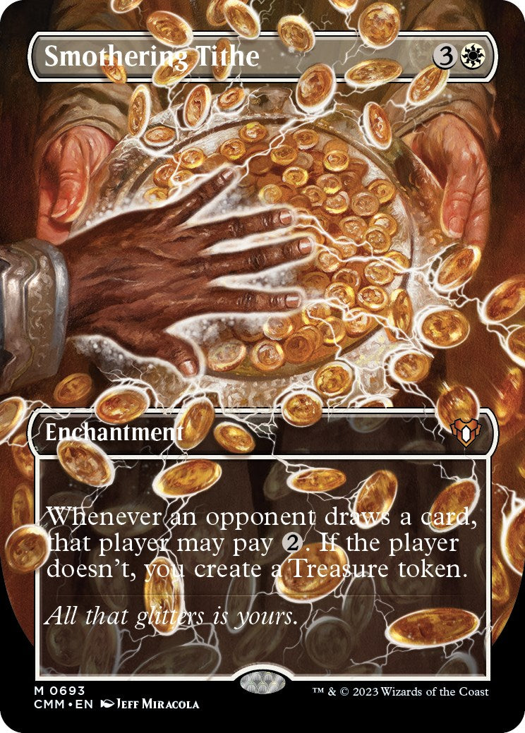 Smothering Tithe (Borderless Alternate Art) [Commander Masters] | Tabernacle Games