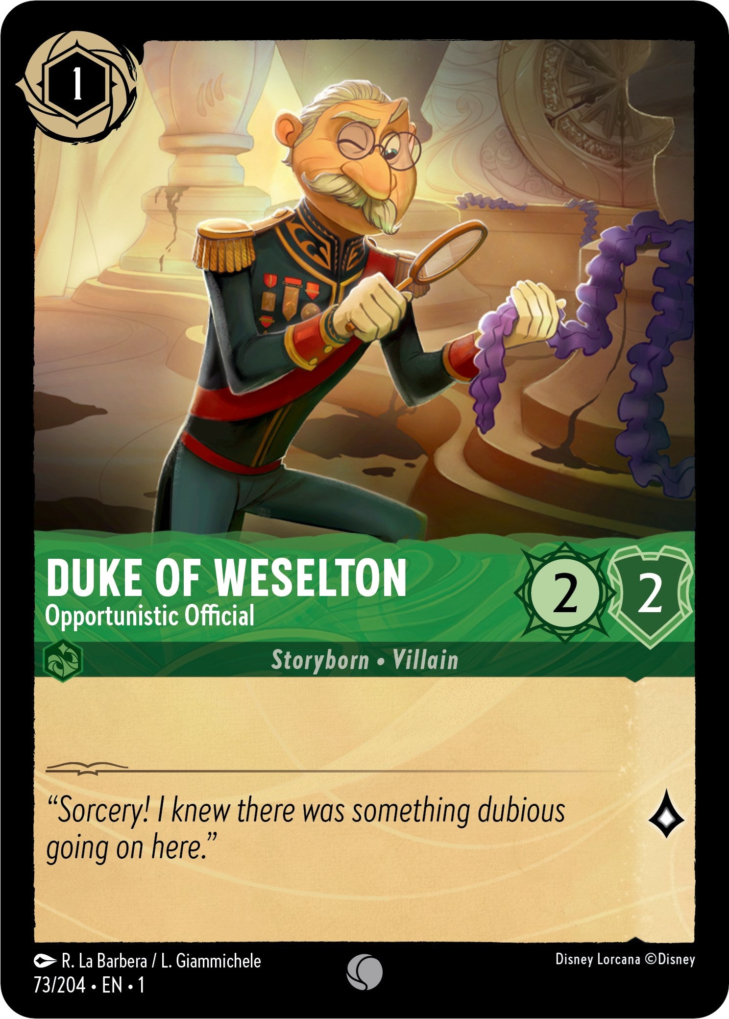 Duke of Weselton - Opportunistic Official (73/204) [The First Chapter] | Tabernacle Games