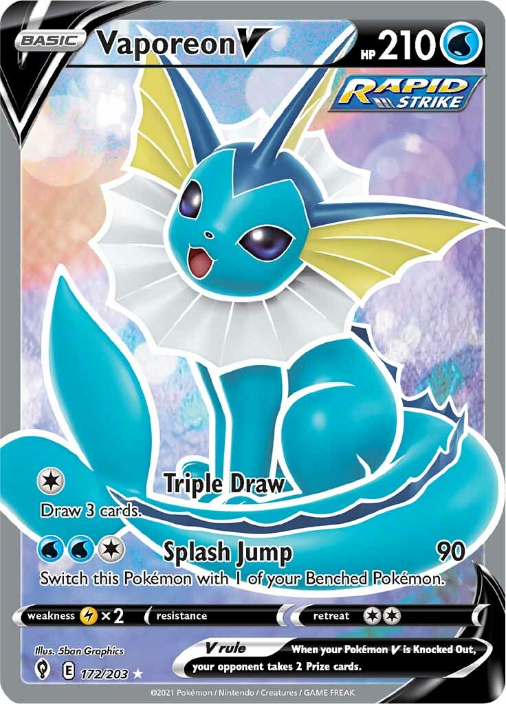 Vaporeon V (172/203) [Sword & Shield: Evolving Skies] | Tabernacle Games