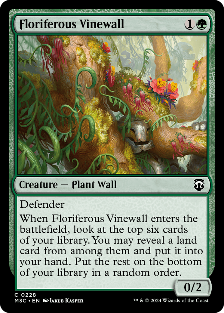 Floriferous Vinewall (Ripple Foil) [Modern Horizons 3 Commander] | Tabernacle Games