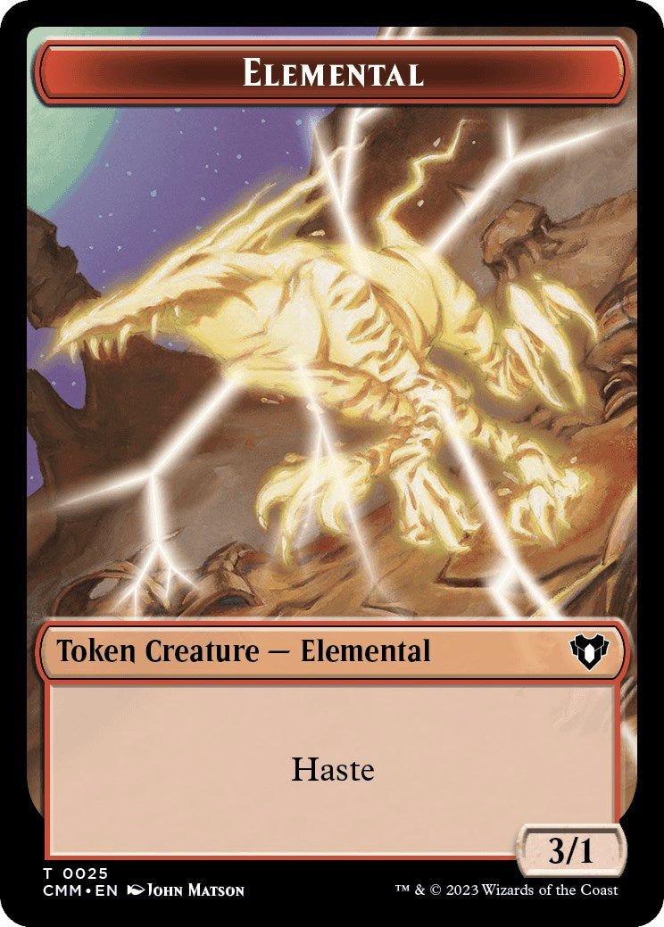 Elemental (0025) // Cat (0005) Double-Sided Token [Commander Masters Tokens] | Tabernacle Games