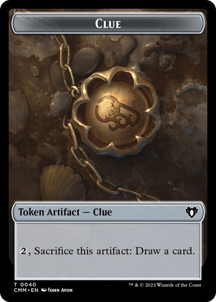 Clue // Stoneforged Blade Double-Sided Token [Commander Masters Tokens] | Tabernacle Games