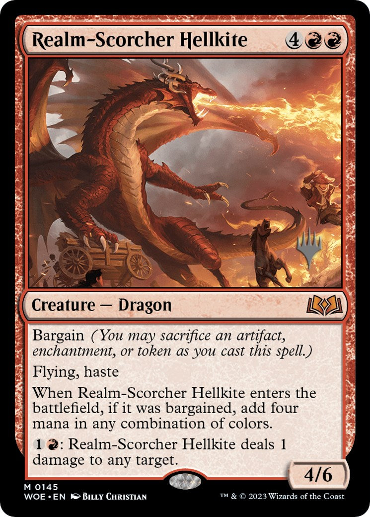 Realm-Scorcher Hellkite (Promo Pack) [Wilds of Eldraine Promos] | Tabernacle Games