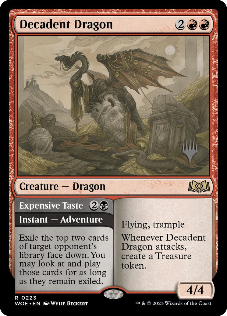 Decadent Dragon // Expensive Taste (Promo Pack) [Wilds of Eldraine Promos] | Tabernacle Games