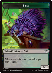 Fractal (0004) // Pest (0008) Double-Sided Token [Secrets of Strixhaven Tokens] | Tabernacle Games