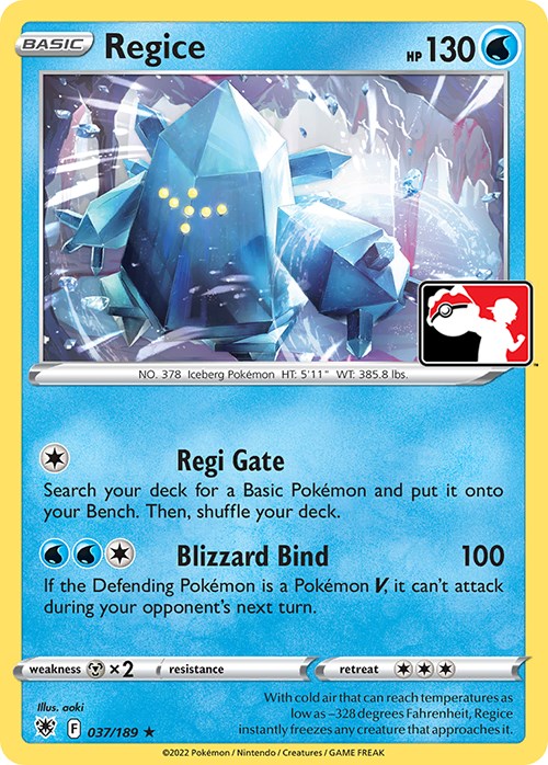 Regice (037/189) [Prize Pack Series Three] | Tabernacle Games