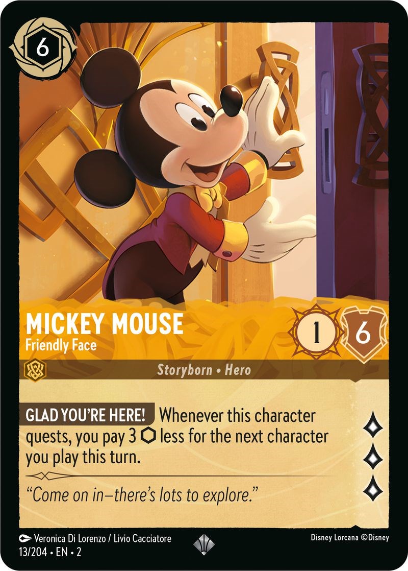 Mickey Mouse - Friendly Face (13/204) [Rise of the Floodborn] | Tabernacle Games