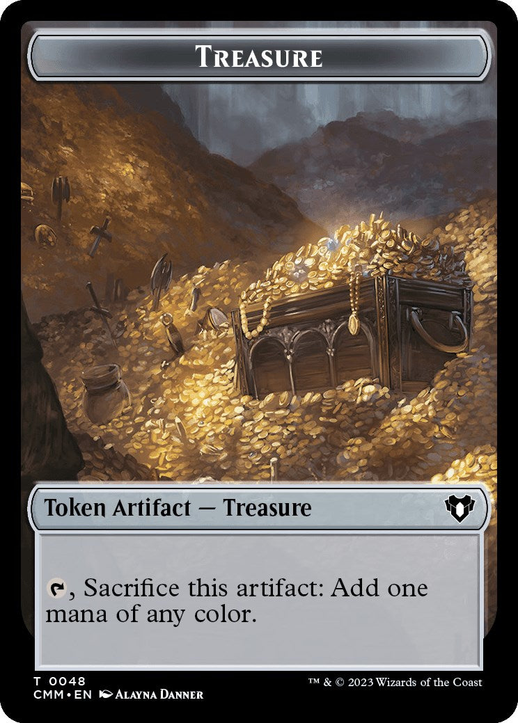 Treasure // Elephant Double-Sided Token [Commander Masters Tokens] | Tabernacle Games