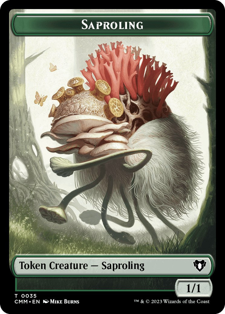 Saproling // Goblin Double-Sided Token [Commander Masters Tokens] | Tabernacle Games