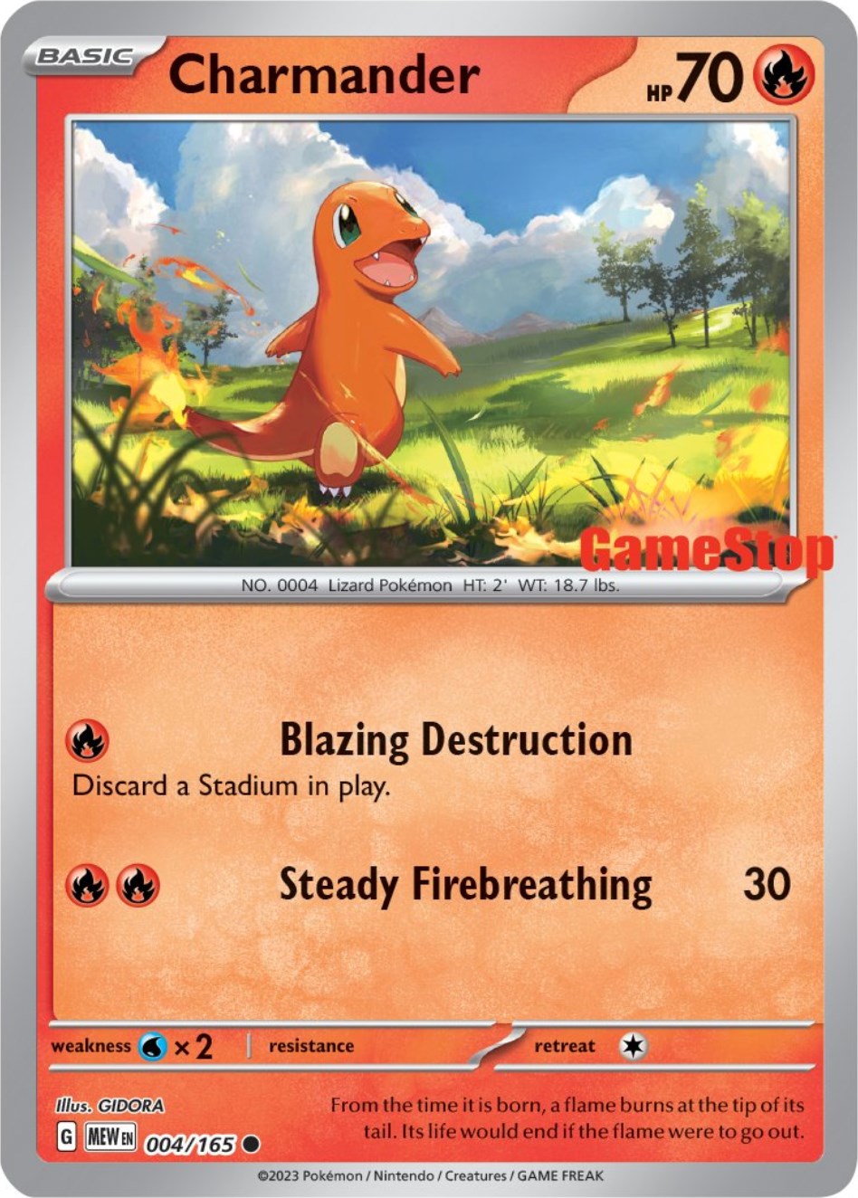 Charmander (004/165) (GameStop Exclusive) [Scarlet & Violet 151] | Tabernacle Games