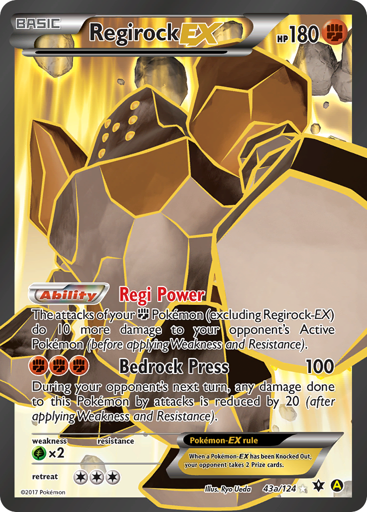 Regirock EX (43a/124) [Alternate Art Promos] | Tabernacle Games