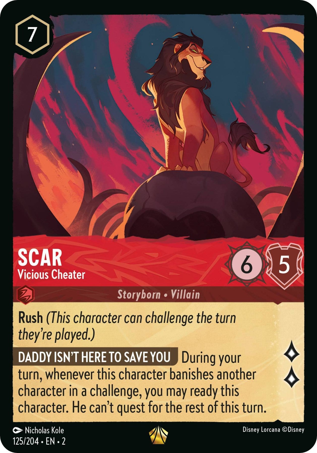 Scar - Vicious Cheater (125/204) [Rise of the Floodborn] | Tabernacle Games