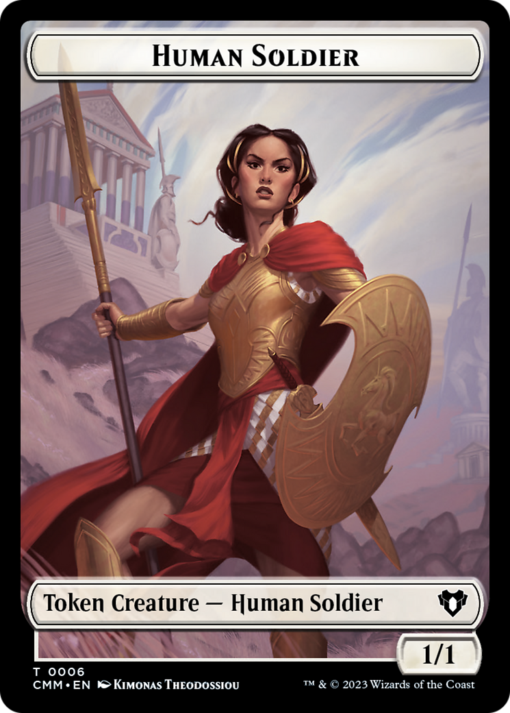 Human Soldier // Elemental (0025) Double-Sided Token [Commander Masters Tokens] | Tabernacle Games
