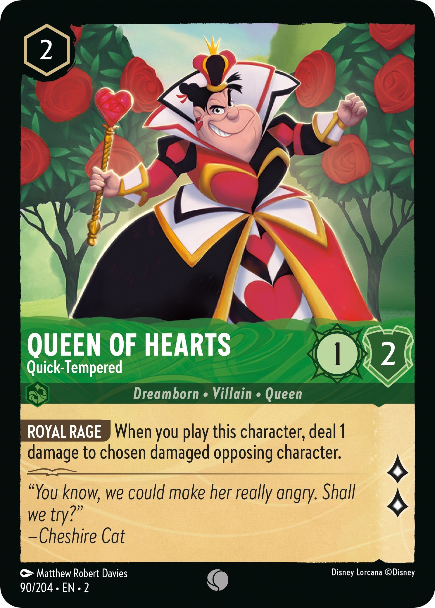 Queen of Hearts - Quick-Tempered (90/204) [Rise of the Floodborn] | Tabernacle Games