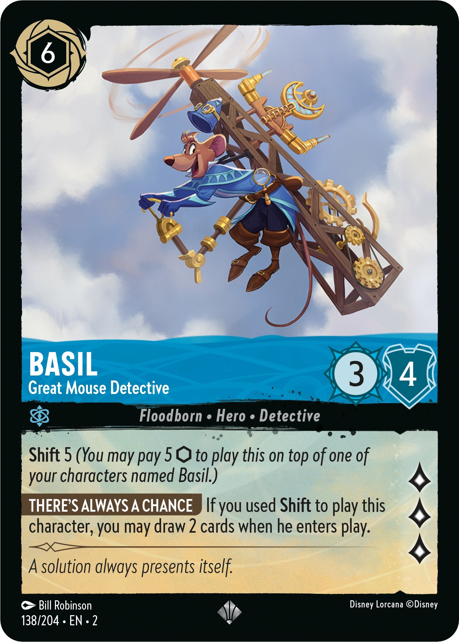 Basil - Great Mouse Detective (138/204) [Rise of the Floodborn] | Tabernacle Games