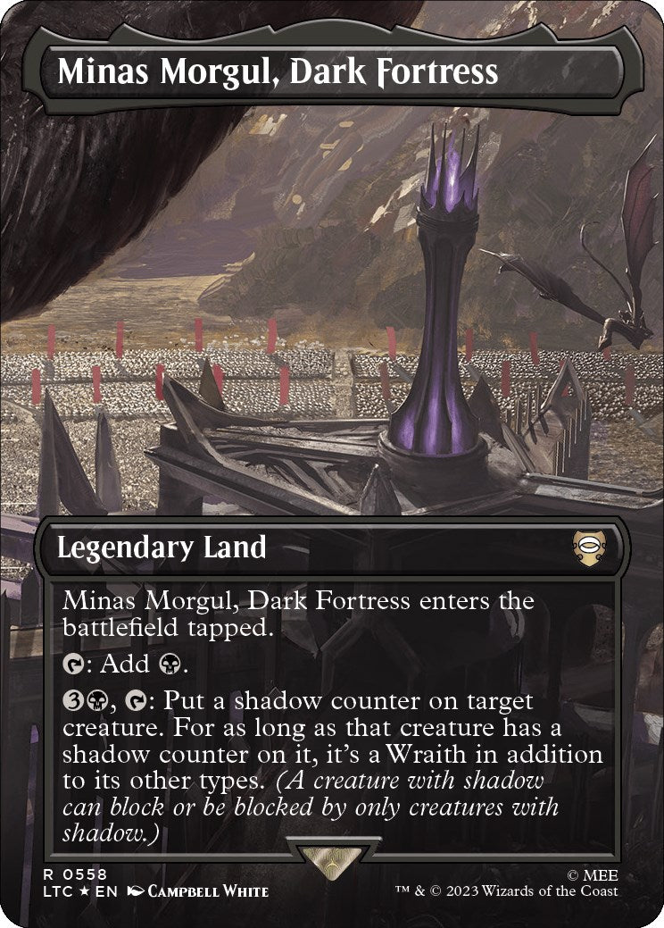 Minas Morgul, Dark Fortress (Borderless) (Surge Foil) [The Lord of the Rings: Tales of Middle-Earth Commander] | Tabernacle Games