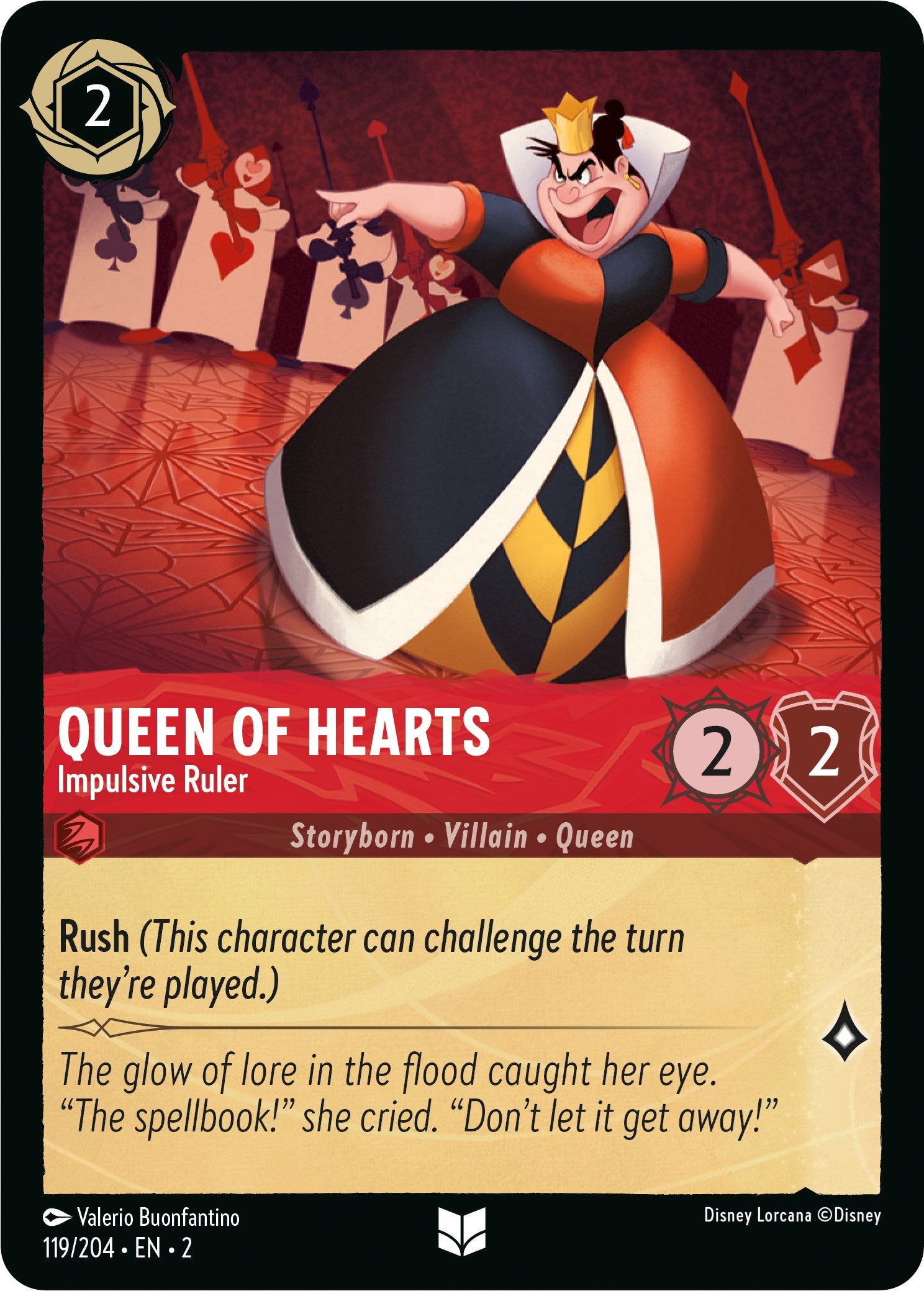 Queen of Hearts - Impulsive Ruler (119/204) [Rise of the Floodborn] | Tabernacle Games