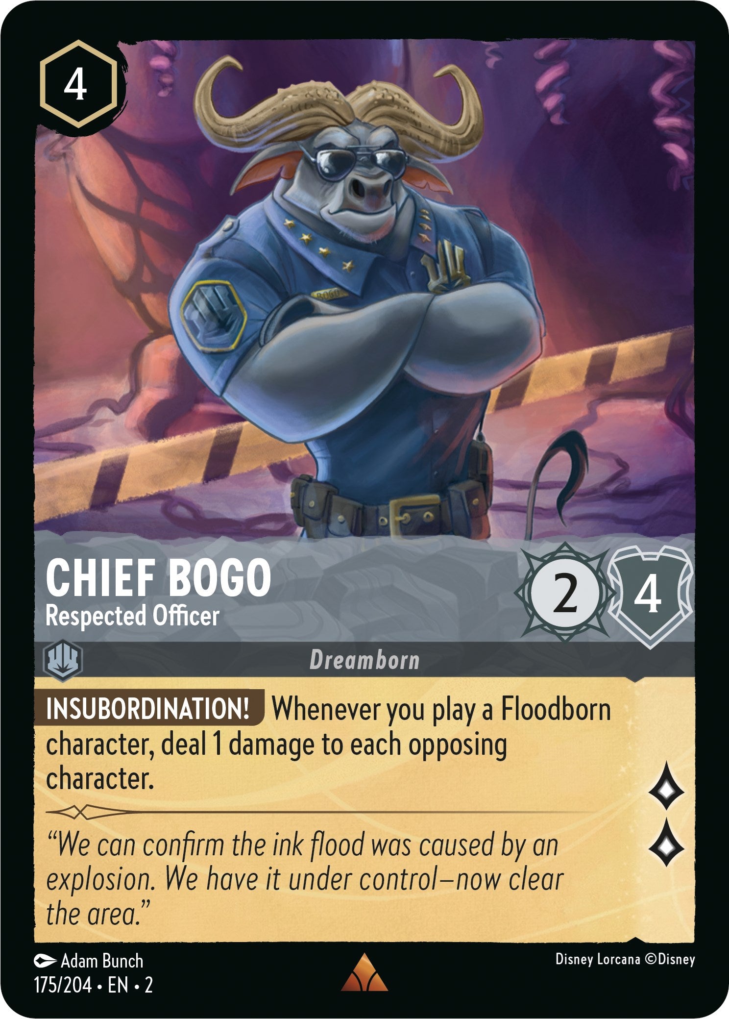 Chief Bogo - Respected Officer (175/204) [Rise of the Floodborn] | Tabernacle Games