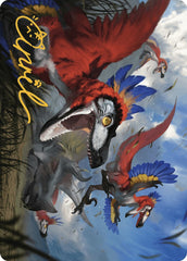 Wrathful Raptors Art Card (Gold-Stamped Signature) [The Lost Caverns of Ixalan Art Series] | Tabernacle Games