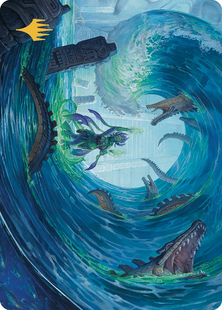 Wave Goodbye Art Card (Gold-Stamped Planeswalker Symbol) [The Lost Caverns of Ixalan Art Series] | Tabernacle Games