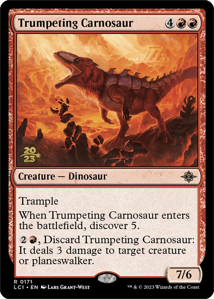 Trumpeting Carnosaur [The Lost Caverns of Ixalan Prerelease Cards] | Tabernacle Games