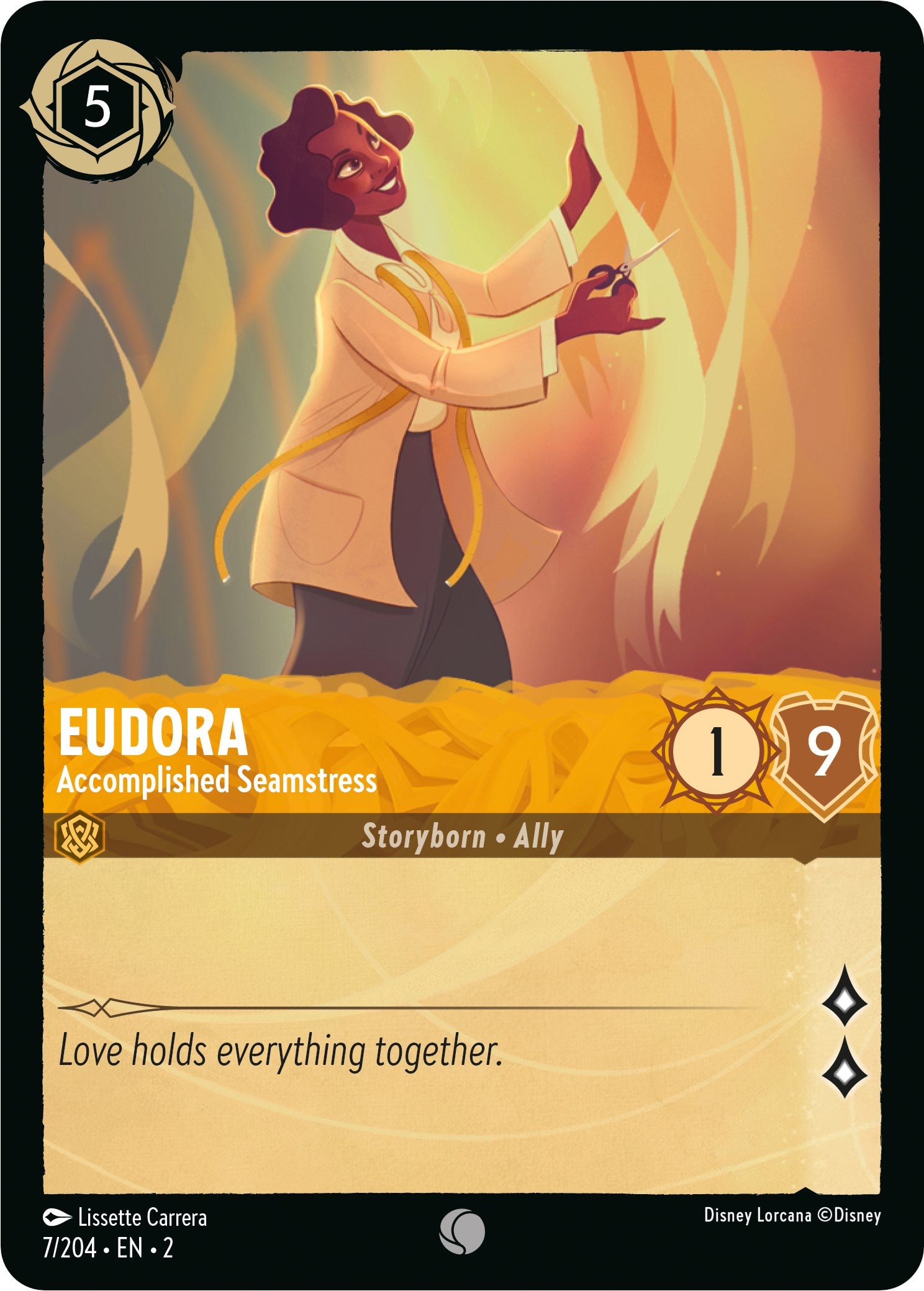 Eudora - Accomplished Seamstress (7/204) [Rise of the Floodborn] | Tabernacle Games