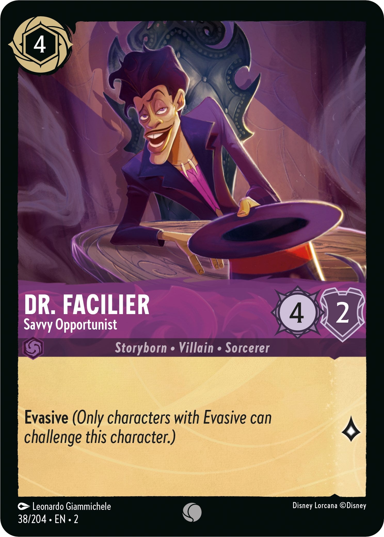 Dr. Facilier - Savvy Opportunist (38/204) [Rise of the Floodborn] | Tabernacle Games