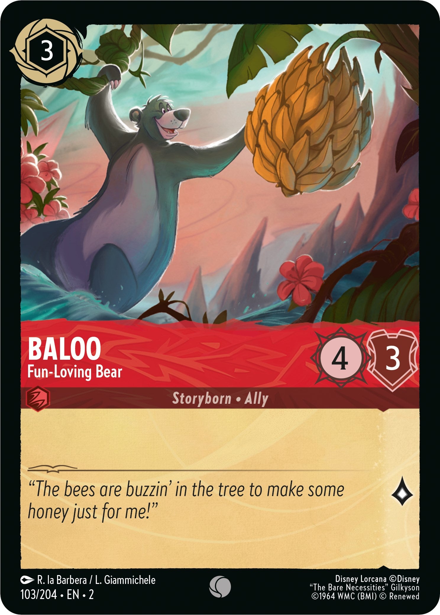 Baloo - Fun-Loving Bear (103/204) [Rise of the Floodborn] | Tabernacle Games