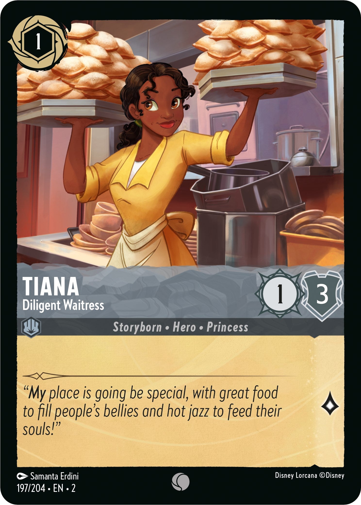 Tiana - Diligent Waitress (197/204) [Rise of the Floodborn] | Tabernacle Games
